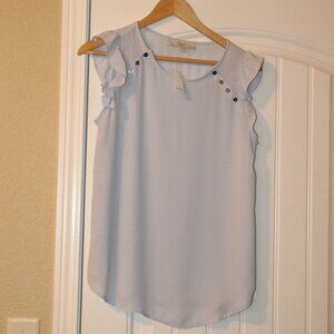 LOFT Cap Sleeve Blouse - SZ Small Blue